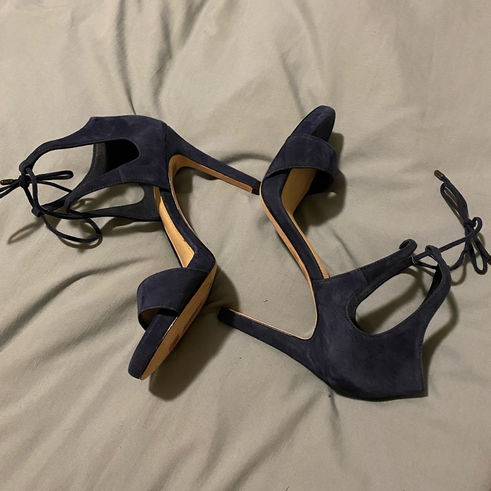 Navy suede heels/ dress shoes